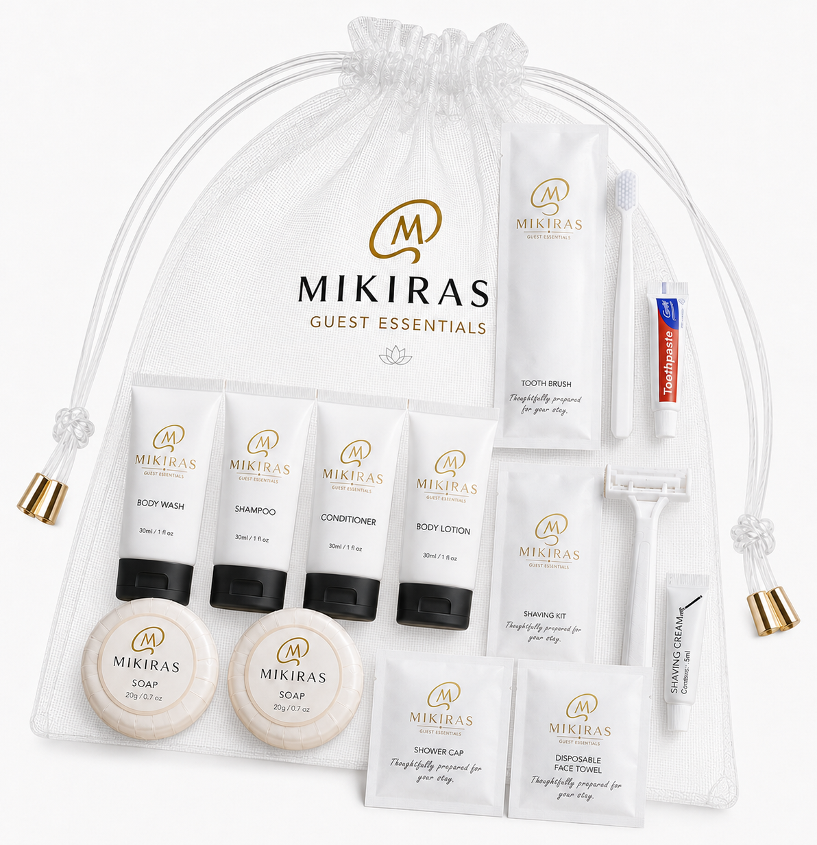The complete Mikiras Guest Essentials Kit